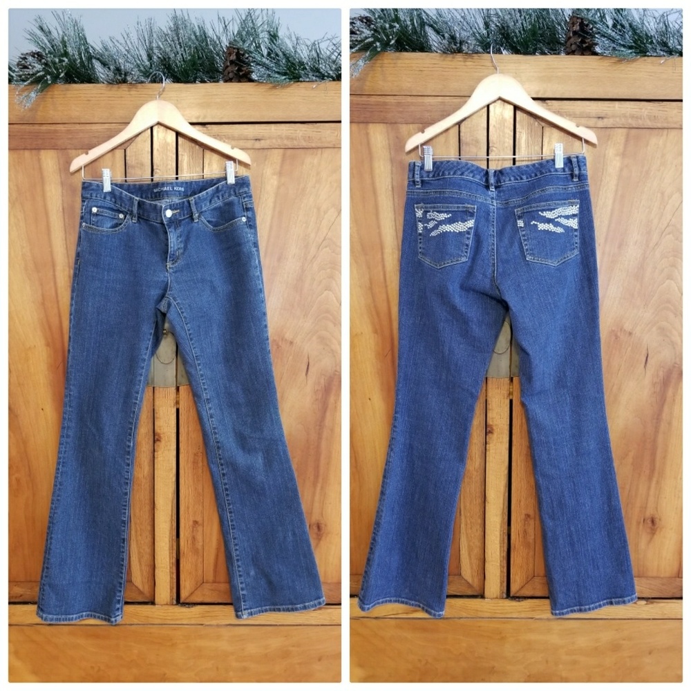 Michael kors stud pocket boot cut jeans